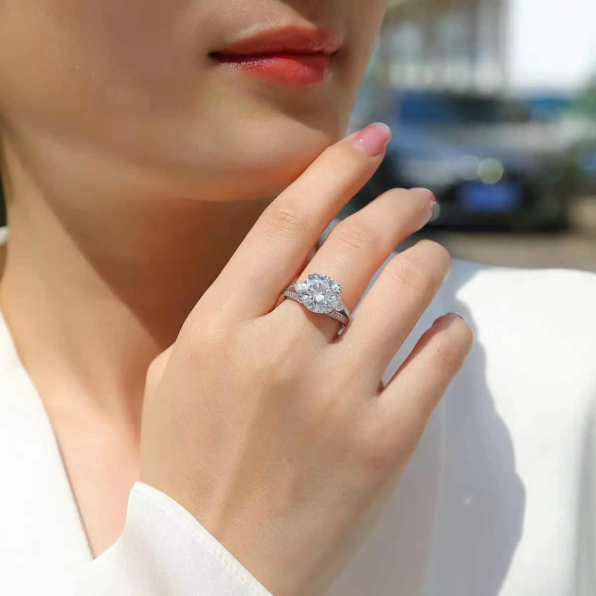 Big Radiant Zircon 4 Claw Setting Rings for Women Engagement Wedding Bands Modern Fashion Jewelry