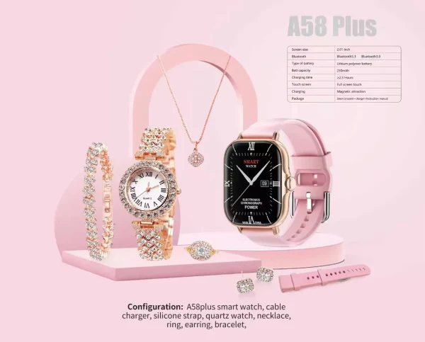 A58 Plus 6 In 1 – Smartwatch For Women | Best Quality Smart Watch For Girls | Perfect For Gift